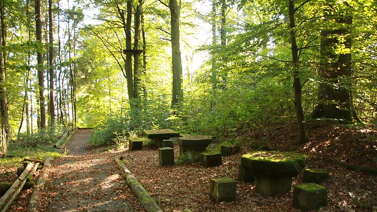 Der Kegelplatz der Mönche im Wald war einer der magischen Orte, an denen  Berta Dennerlein und ihre Freundinnen in den 1940er Jahren gern spielten. Foto: Matthias Einwag