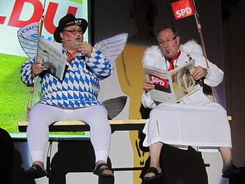Der Wahlkampf in Narrenhand. Bei der Burgebracher Prunksitzung ging's ab.  Foto: pr