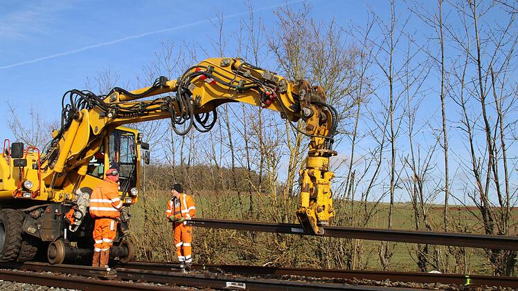 Insgesamt vier Schienenbagger waren im Einsatz.