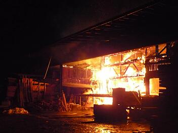Als die Feuerwehr Kronach in Erlabrück eintraf, stand das Sägewerk in Flammen. Foto: Stefan Wicklein