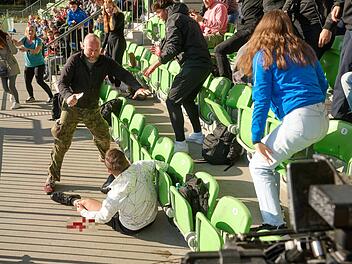 Amok-Lage im Bamberger Stadion simuliert: Einsatzkräfte proben Ernstfall