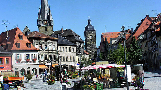 Zentral und von jedem Parkhaus schnell zu erreichen: Der Marktplatz in Lichtenfels