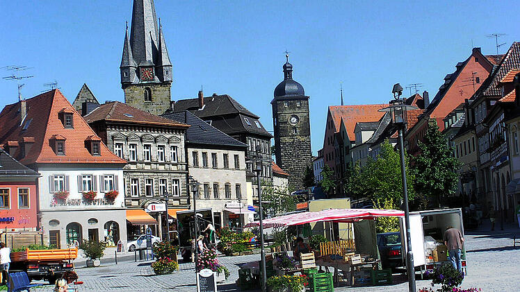 Zentral und von jedem Parkhaus schnell zu erreichen: Der Marktplatz in Lichtenfels