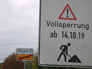 Ab Montag ist die Staatsstraße 2182 zwischen Fölschnitz und Kauerndorf komplett gesperrt.Jochen Nützel