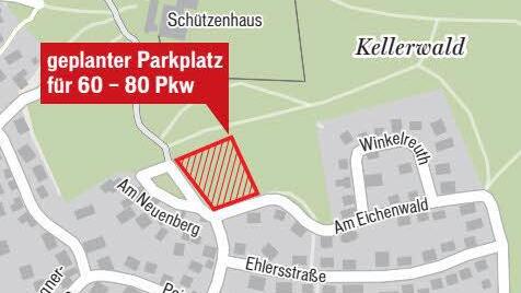 Der vom FBF angeregte Parkplatz würde parallel zur Straße Am Eichenwald liegen.