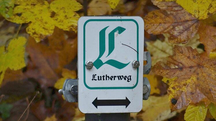 Hinweisschild auf den Lutherweg Foto: Initiative Rodachtal