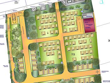 Der besprochene Plan   des beauftragten Landschaftsarchitekten für den Friedhof Gaiganz Repro: ni