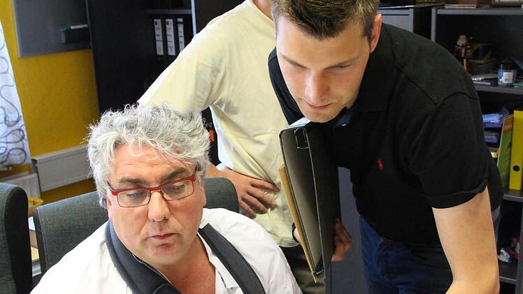 Christof Pilarzyk (links) und Andi Ebert im Sambaco-Büro.