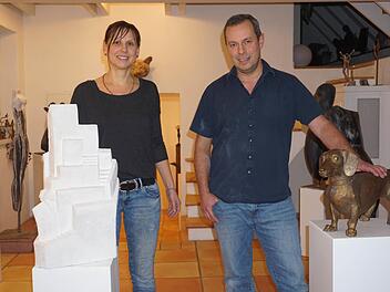 Heike und Klaus Metz öffnen am Samstag und Sonntag ihre Atelier und ihre Werkstätten und zeigen ihre neuen Arbeiten.  Foto: Marion Eckert
