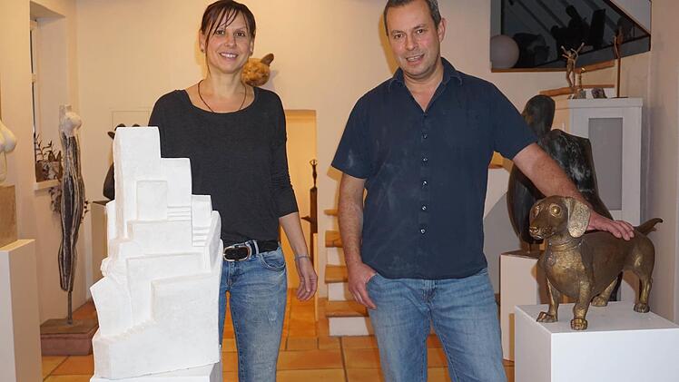Heike und Klaus Metz öffnen am Samstag und Sonntag ihre Atelier und ihre Werkstätten und zeigen ihre neuen Arbeiten.  Foto: Marion Eckert