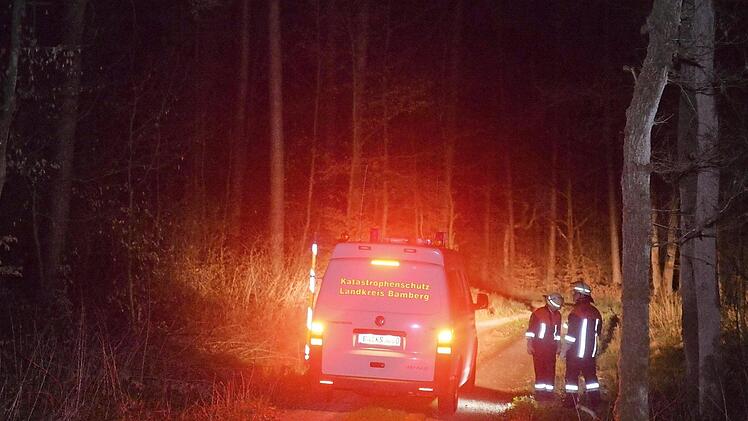 Über Forstwege mussten sich die Feuerwehren dem Brandherd im Wald zwischen Bamberg und Strullendorf vorsichtig nähern. Foto: Ronald Rinklef
