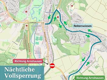 Bad Kissingen: Nächtliche Vollsperrung der B286 Bad Kissingen: Nächtliche Vollsperrung der B286