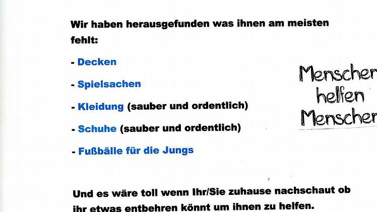 Der HIlfeaufruf der Jugendlichen