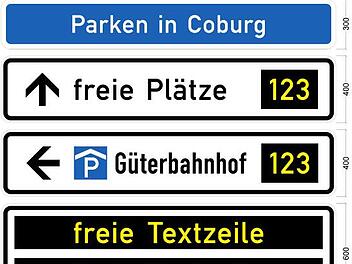 So könnten die dynamischen Schilder des neuen Parkleitsystems aussehen.