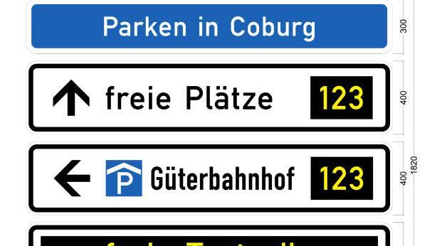 So könnten die dynamischen Schilder des neuen Parkleitsystems aussehen.