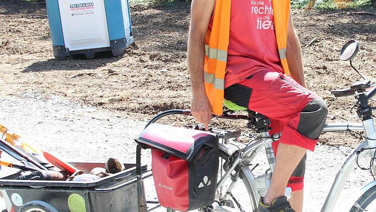 Fahrradtransport an der Baustelle Foto: Friedwald Schedel