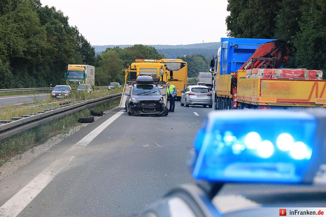Unfall auf der A3 bei Schlüsselfeld