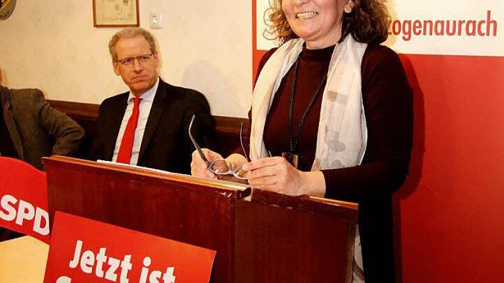 SPD-Bundestagsabgeordnete Martina Stamm-Fibich war Hauptrednerin beim politischen Aschermittwoch in der Gaststätte Heller. Foto: Richard Sänger