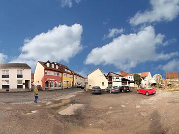 Der Dorfplatz und die Ludwigstraße in Poppenlauer werden ausgebaut. Noch in diesem Sommer soll das Projekt fertig werden. Foto: Dieter Britz