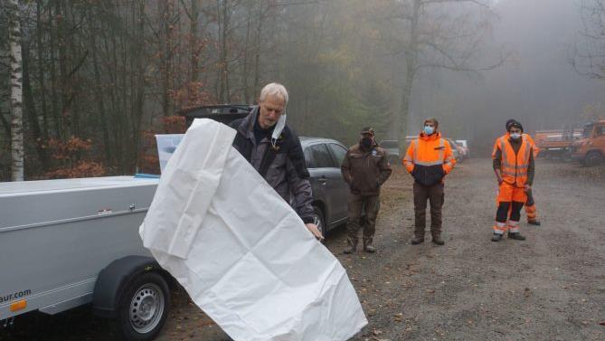 Übung, um für Fälle von Afrikanischer Schweinepest (ASP) gerüstet zu  sein. Foto: Marion Eckert