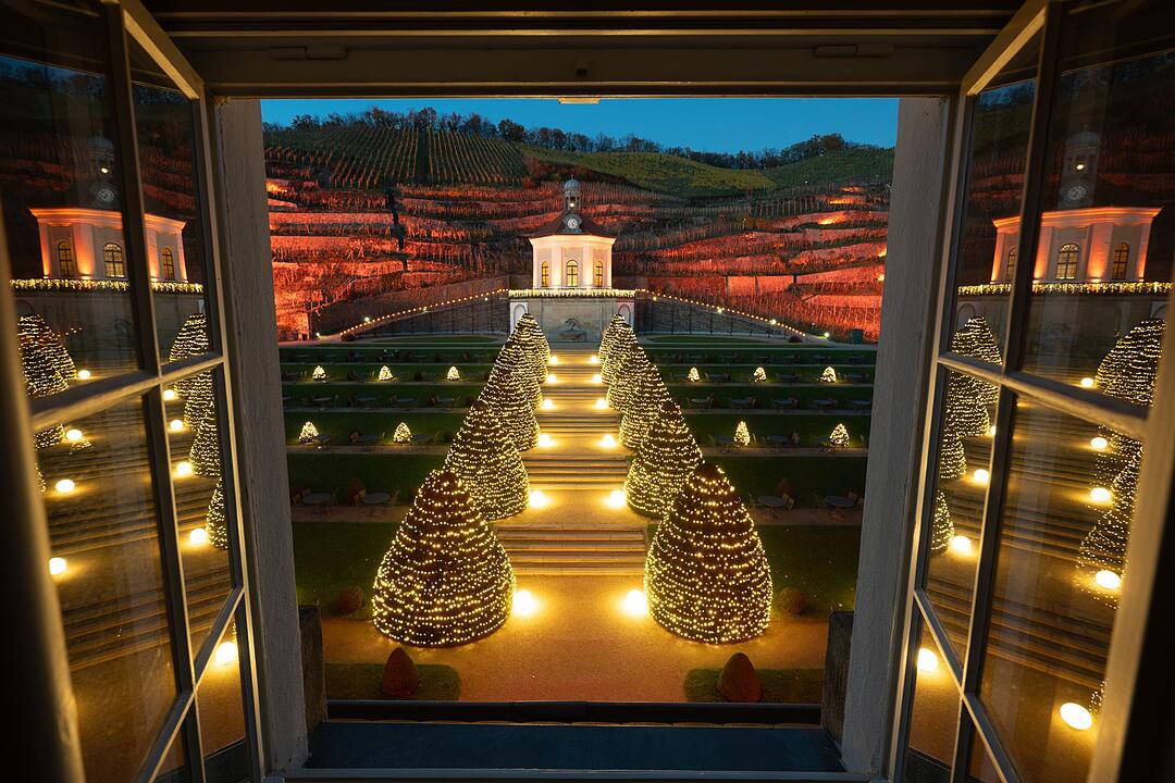 Beleuchtungsprobe Schloss Wackerbarth