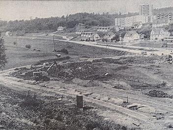 Rege Bautätigkeit im Thüringer Viertel in Coburg im Jahr 1968.Foto: CT-Archiv