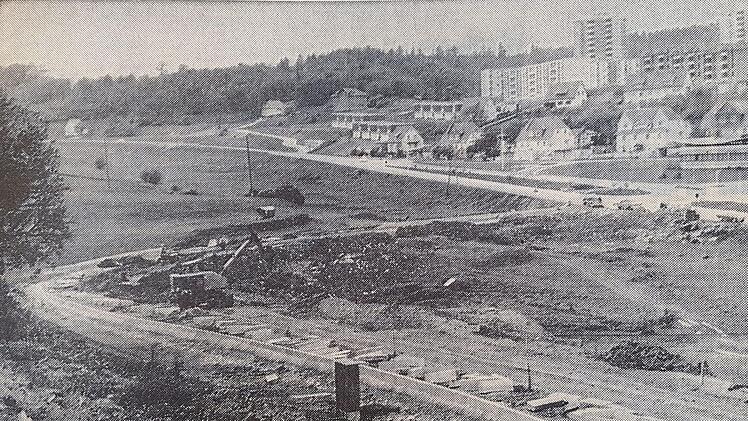 Rege Bautätigkeit im Thüringer Viertel in Coburg im Jahr 1968.Foto: CT-Archiv