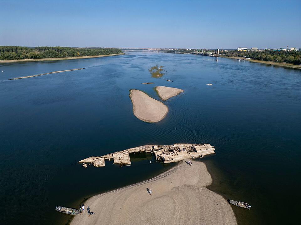 Niedrigwasser an der Donau