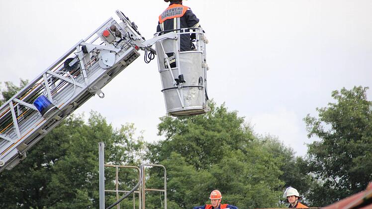 Feuerwehrübung. in Münnerstadt. Foto: Heike Beudert