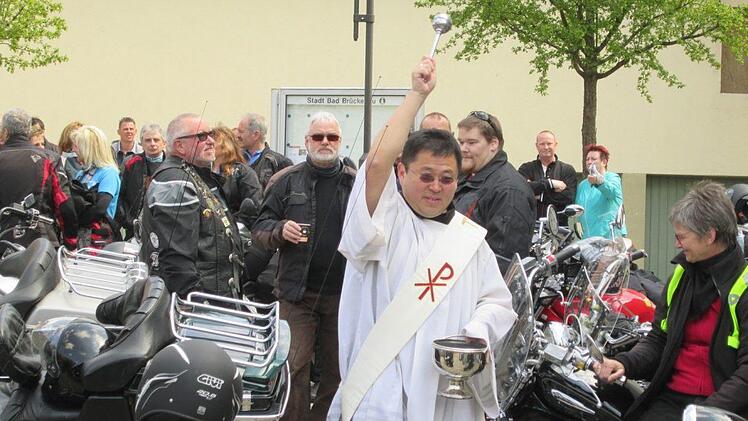 Motorradsegnung in Bad Brückenau.  Foto: Diana Leitsch