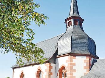 Der Festausschuss mit Pfarrer Reinhold König (re.) vor der Dreifaltigkeitskirche  Foto: K.-H. Hofmann