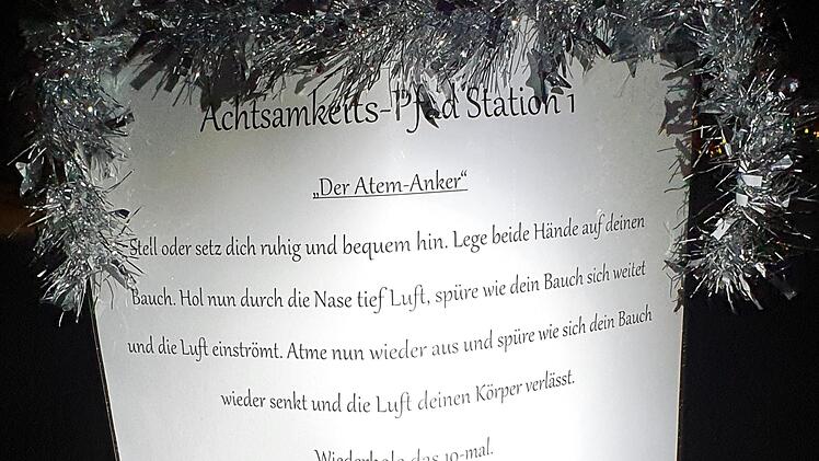 Der Atemanker ist eine der fünf Stationen des Achtsamkeitspfades.Johanna Blum