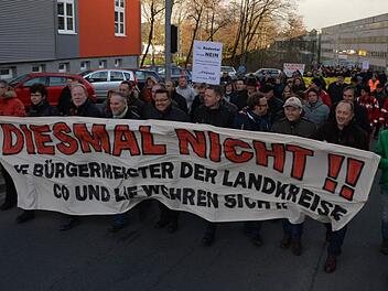 Demo gegen Stromstrasse in Rödental Foto: Ronald Rinklef