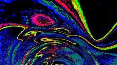 Farben und Formen fließen bei dem Bild "Pulsating" ineinander Foto: Carmen Schwind