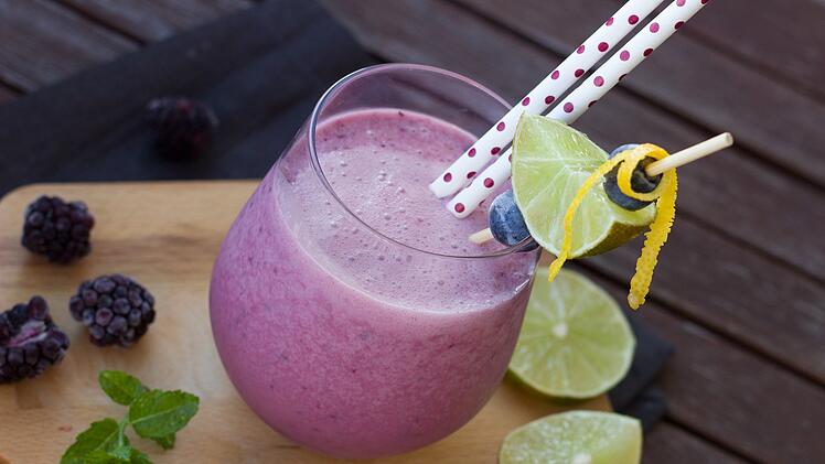Hier wurden die Brombeeren zu einem leckeren Shake verarbeitet.