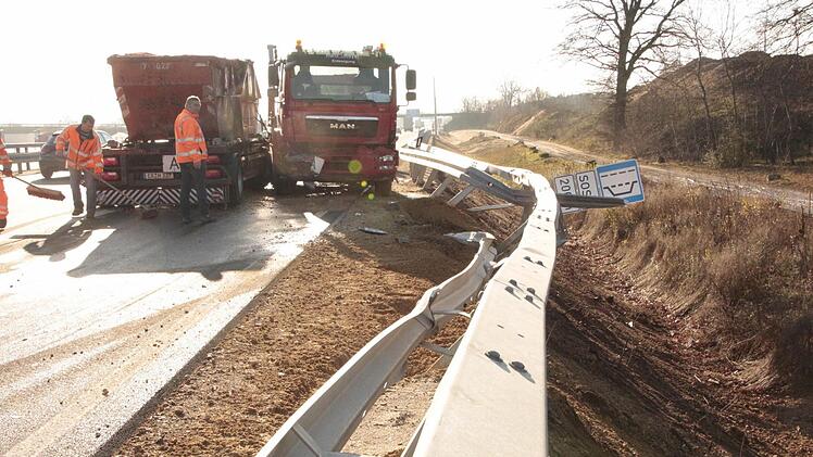 Der Unfallort auf der A 73 in Forchheim-Süd Foto: Josef Hofbauer