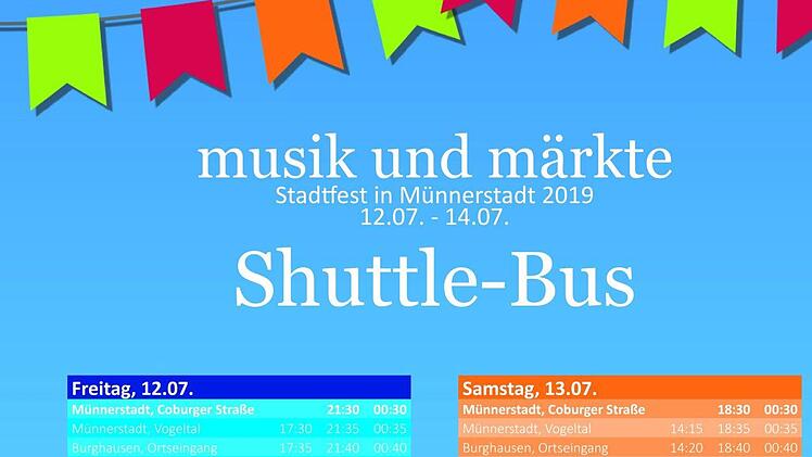 Der Fahrplan des Shuttle-Busses.