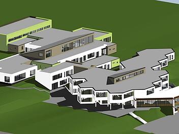 Die sanierte Schule soll ein Schmuckstück werden. Bis es soweit ist, muss die Gemeinde allerdings voraussichtlich zwölf Millionen Euro auf den Tisch legen.   Visualisierung: Architekturbüro Ing + Arch