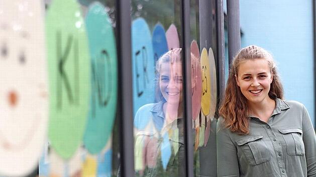 Die Arbeit im Kinderparadies Gremsdorf macht ihr gro&szlig;en Spa&szlig;: Jana Roth ist gl&uuml;cklich mit ihrer Berufswahl.  Foto: Yannick Hupfer