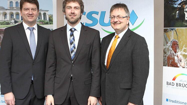 Sind sich in Sachen Südlink einig: MdL Sandro Kirchner, Rhönlink Vorsitzender Jochen Vogel und CSU-Ortsvorsitzender Dieter Seban beim Neujahrsempfang des Brückenauer CSU-Ortsvereins. Foto: Thomas Dill