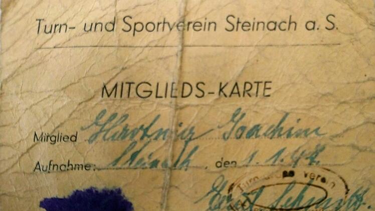 Mitgliedsausweis vom 1. Januar 1947 für Joachim Hartwig. Foto: TSV-Archiv