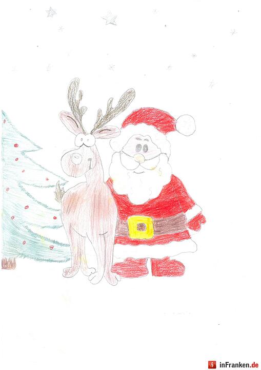 Selbstgemalte Weihnachtsbilder von Kindern aus Franken 2016