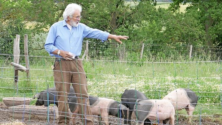Auf dem Anwesen von Benno Fries fühlen sich die Weideschweine verschiedener Hausschweinrassen "sauwohl". Foto: Dieter Fischer