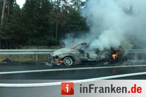 BMW brennt auf A3 völlig aus