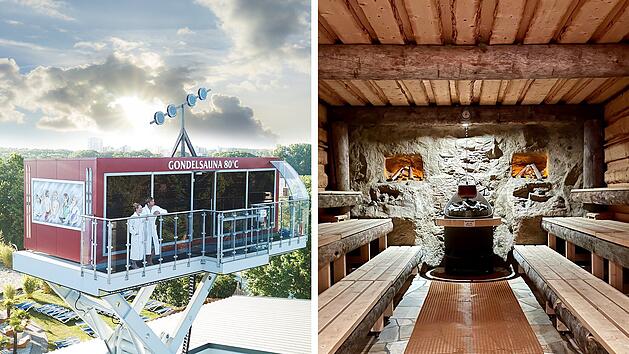 Gondelsauna der Palm Beach Kristall Therme und die Stollensauna in der Franken Lagune