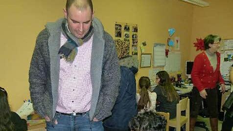 Tobias Ballbach ist für die Beck-Kinderfonds-Stiftung zum Patentreffen gekommen.