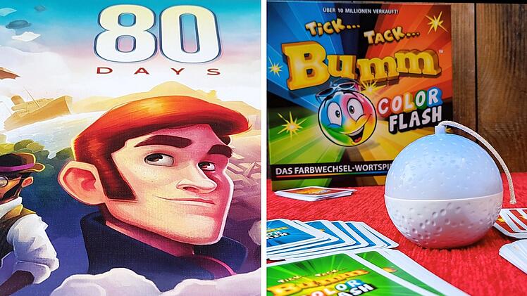 Brettspiel-Tipps:  80 Days und Tick Tack Bumm Color Flash