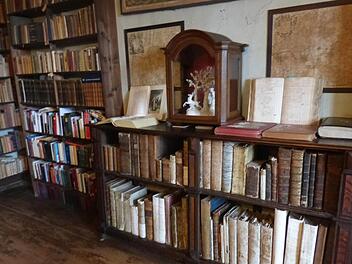 Raritäten zuhauf finden sich in den Regalen der historischen Bibliothek von Schloss Greifenstein.  Fotos: Carmen Schwind
