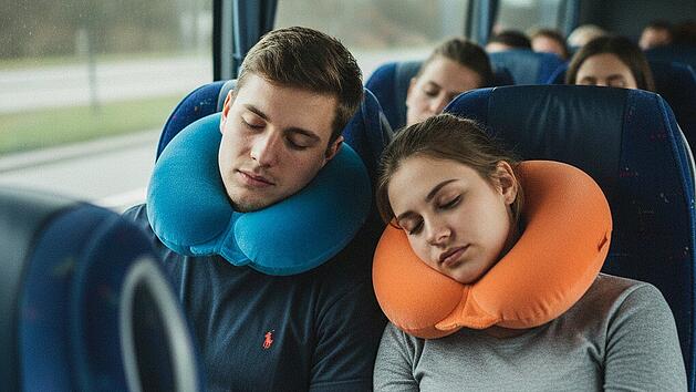 Flugzeug, Zug, Bus: Besser schlafen mit dem Reisekissen-Trick