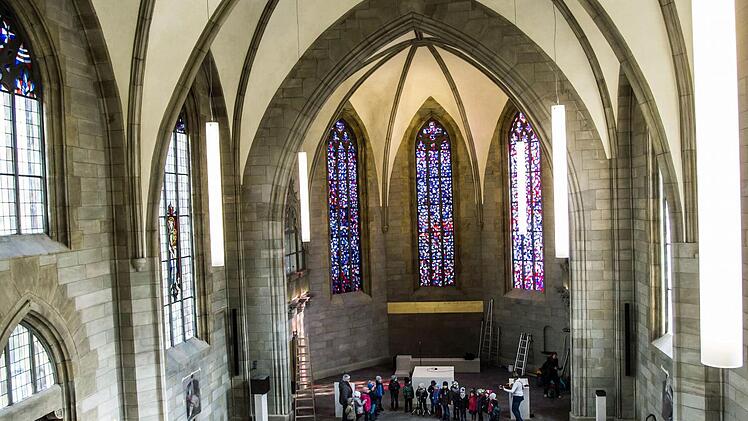 Impressionen aus der Pfarrkirche St. Augustin kurz vor dem Abschluss der Generalsanierung.Foto. Jochen Berger